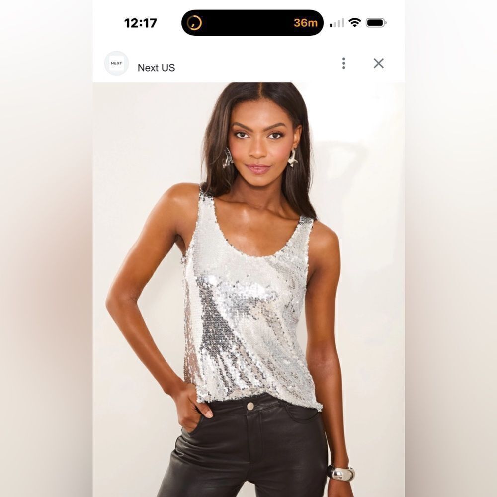 Studio Y size XXL silver sequin , tank top